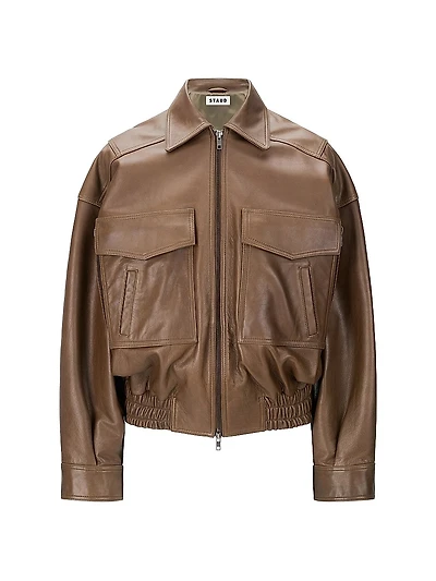Eugene Leather Bomber Jacket