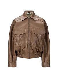 Eugene Leather Bomber Jacket