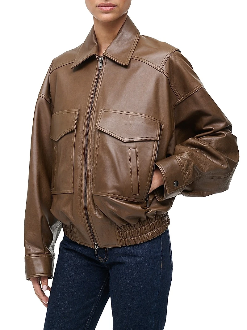 Eugene Leather Bomber Jacket