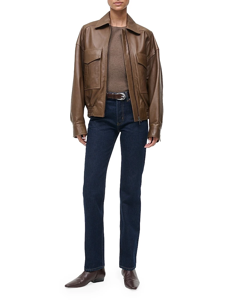 Eugene Leather Bomber Jacket