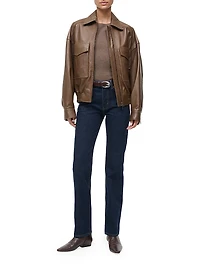Eugene Leather Bomber Jacket