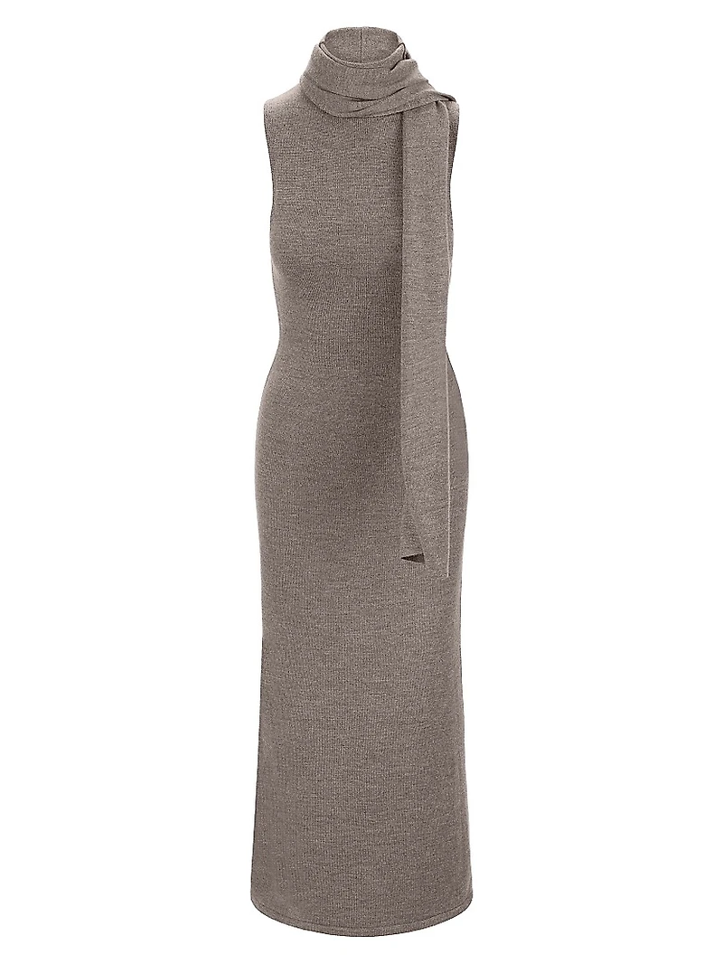Canal Merino Wool Sleeveless Midi-Dress