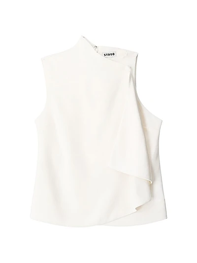 Sierra Draped Stretch-Silk Sleeveless Top