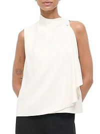 Sierra Draped Stretch-Silk Sleeveless Top