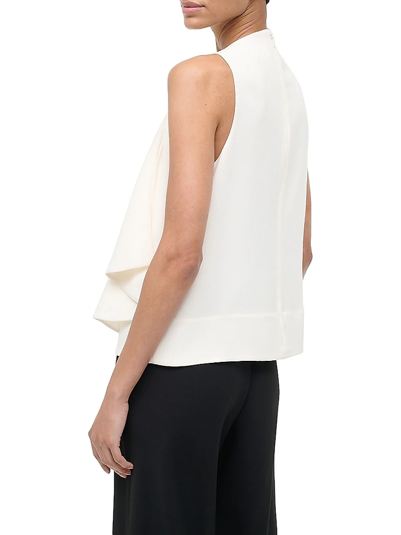 Sierra Draped Stretch-Silk Sleeveless Top