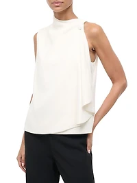Sierra Draped Stretch-Silk Sleeveless Top