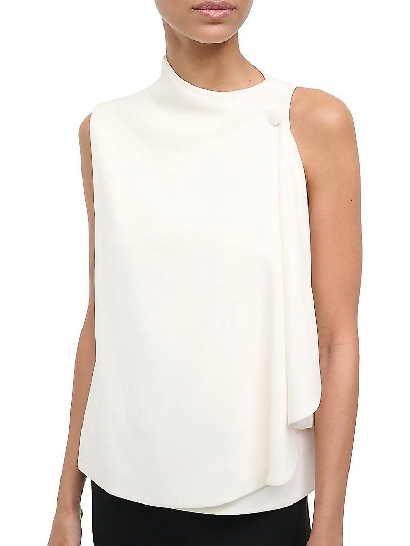 Sierra Draped Stretch-Silk Sleeveless Top