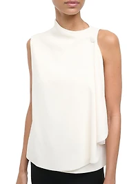 Sierra Draped Stretch-Silk Sleeveless Top