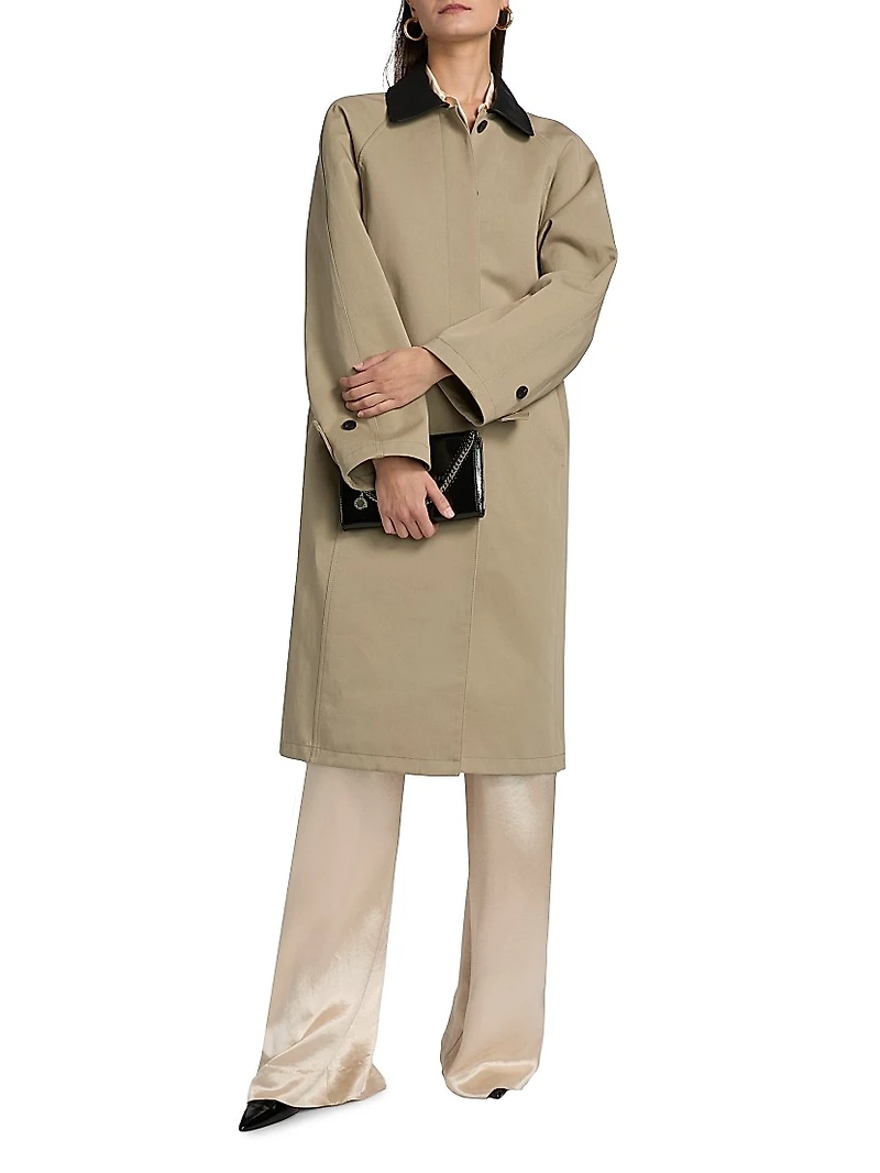 Jackson Leather Collar Long Coat