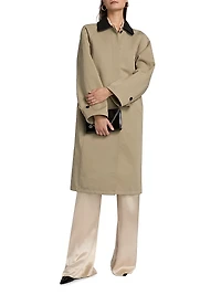 Jackson Leather Collar Long Coat