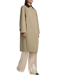 Jackson Leather Collar Long Coat