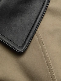 Jackson Leather Collar Long Coat