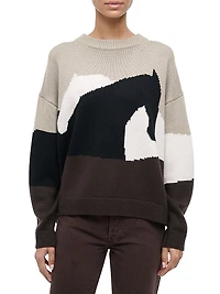 Giada Horse Merino Wool Crewneck Sweater