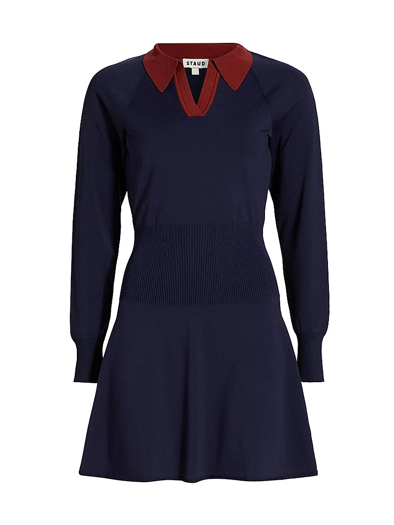 Gene Split Collar Minidress
