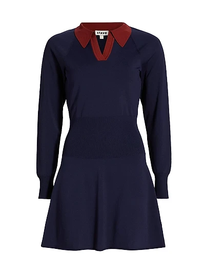 Gene Split Collar Minidress