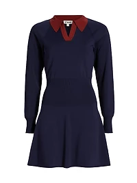 Gene Split Collar Minidress