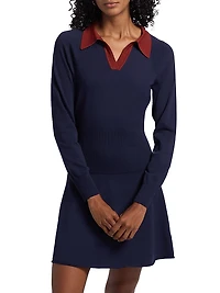 Gene Split Collar Minidress