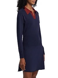 Gene Split Collar Minidress
