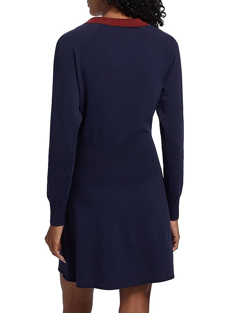 Gene Split Collar Minidress