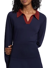 Gene Split Collar Minidress