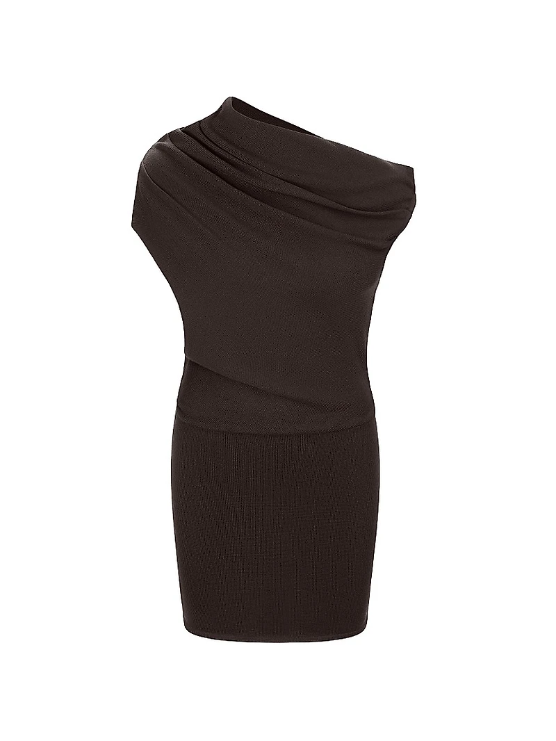 Mabel Merino Wool One-Shoulder Minidress