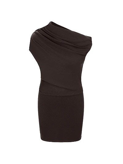 Mabel Merino Wool One-Shoulder Minidress