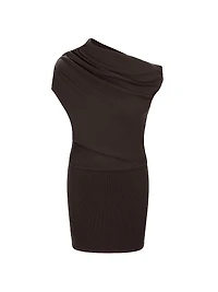 Mabel Merino Wool One-Shoulder Minidress