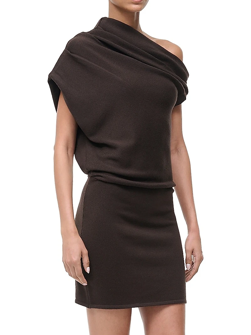 Mabel Merino Wool One-Shoulder Minidress