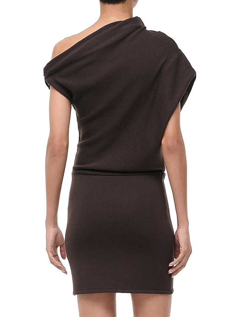 Mabel Merino Wool One-Shoulder Minidress