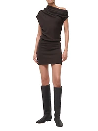 Mabel Merino Wool One-Shoulder Minidress