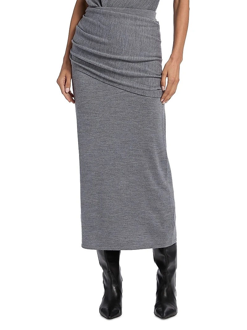 Wilma Merino Wool Midi-Skirt