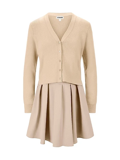 Milo V-Neck Long-Sleeve Combo Minidress