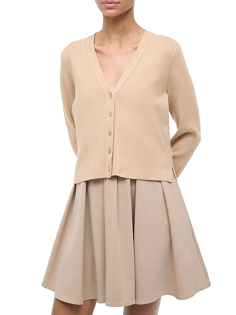 Milo V-Neck Long-Sleeve Combo Minidress
