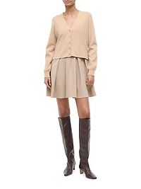 Milo V-Neck Long-Sleeve Combo Minidress