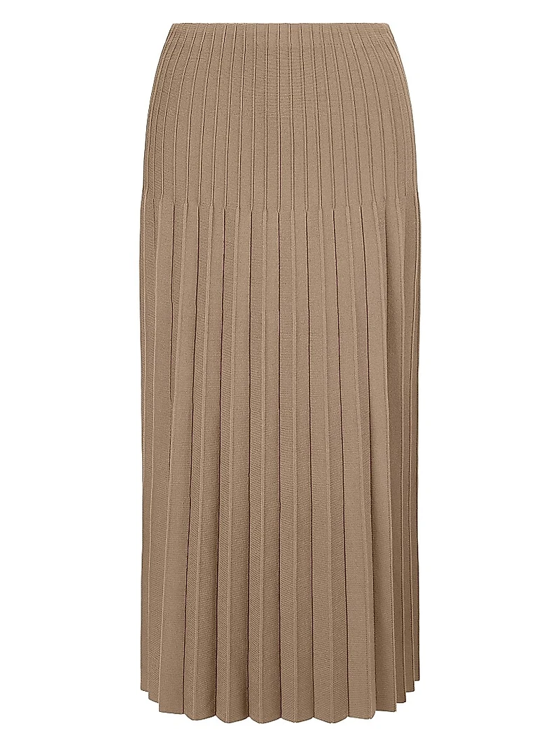 Lena Pleated Midi-Skirt