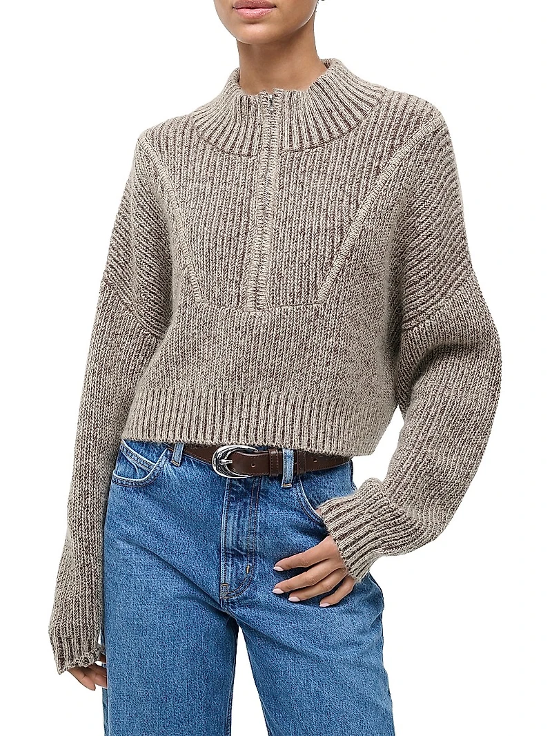 Hampton Half-Zip Crop Sweater