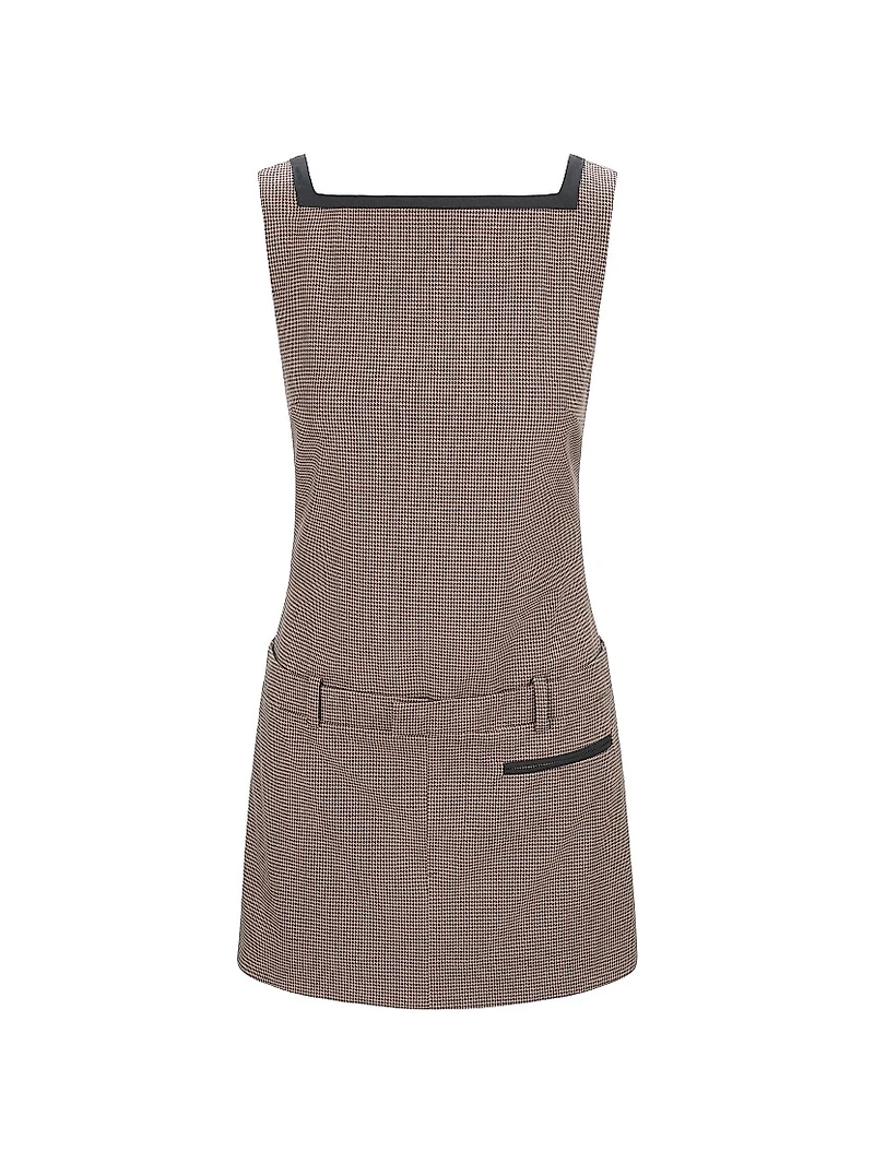 Skyla Houndstooth Square Neck Minidress