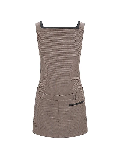 Skyla Houndstooth Square Neck Minidress