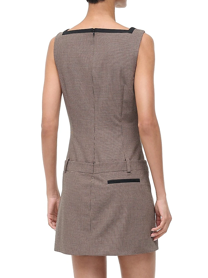 Skyla Houndstooth Square Neck Minidress