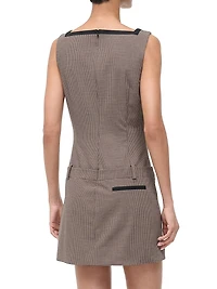 Skyla Houndstooth Square Neck Minidress