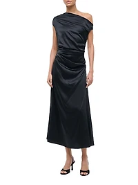 Phare Silk One-Shoulder Midi-Dress