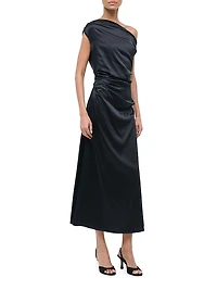 Phare Silk One-Shoulder Midi-Dress