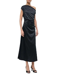 Phare Silk One-Shoulder Midi-Dress