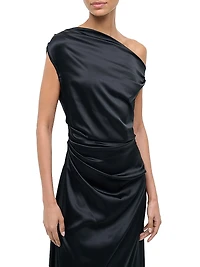 Phare Silk One-Shoulder Midi-Dress