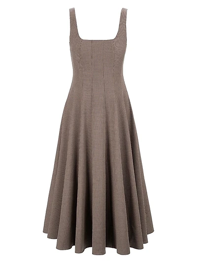 Wells Houndstooth Midi-Dress