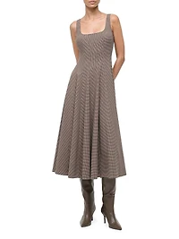 Wells Houndstooth Midi-Dress