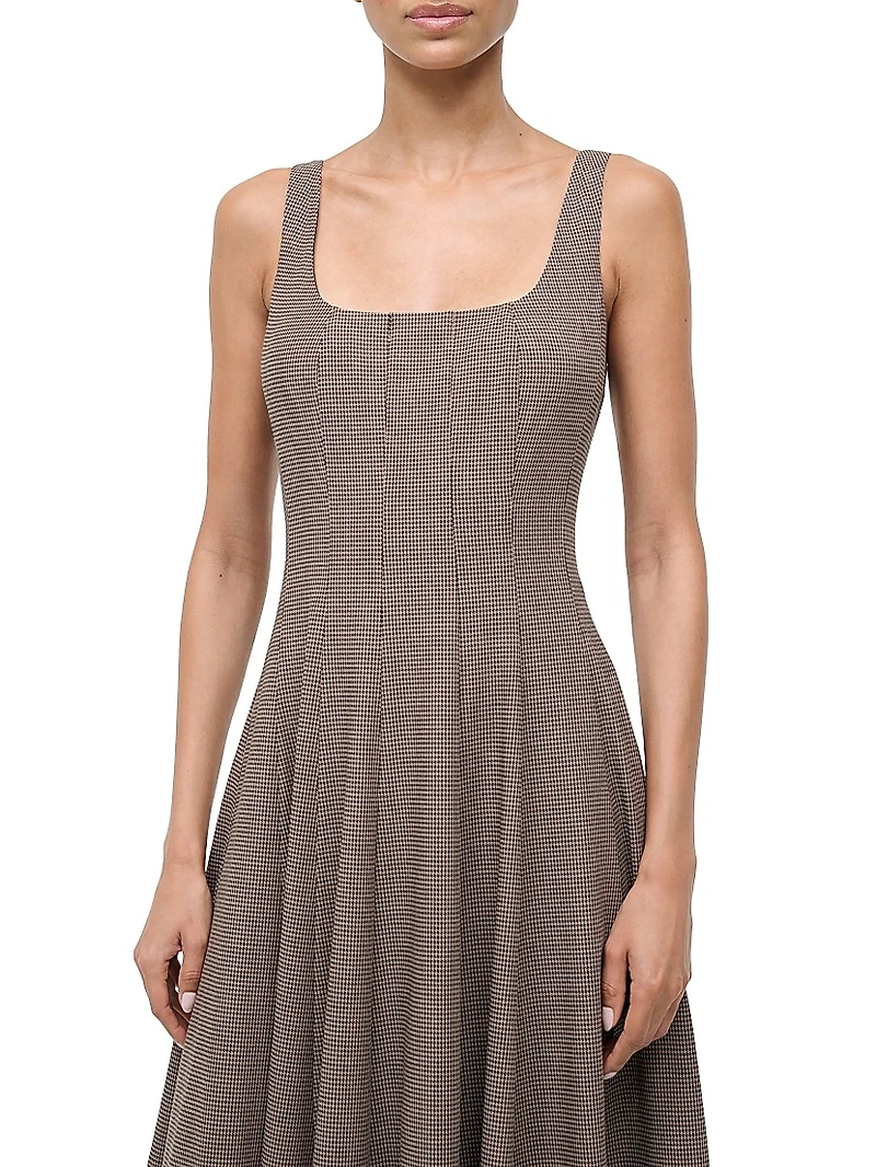 Wells Houndstooth Midi-Dress