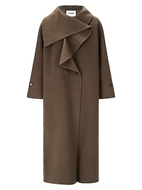 Noah Wool-Blend Asymmetric-Lapel Long Coat