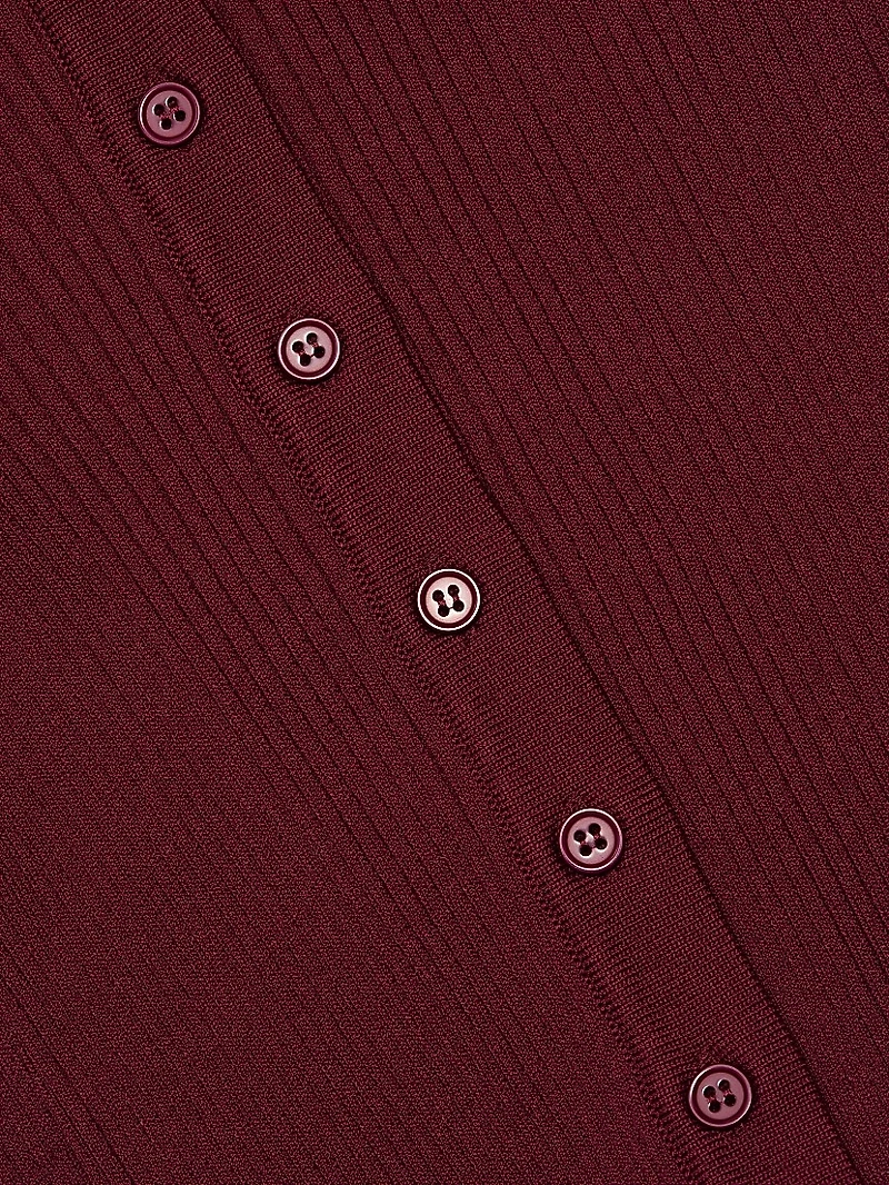 Shoko Rib-Knit Button-Front Maxi Dress