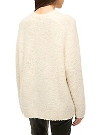 Siren Scarf-Detailed Bouclé Yarn Sweater